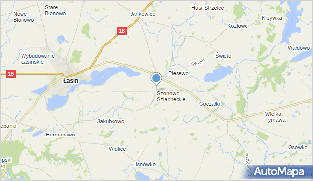 mapa Szonowo Szlacheckie, Szonowo Szlacheckie na mapie Targeo